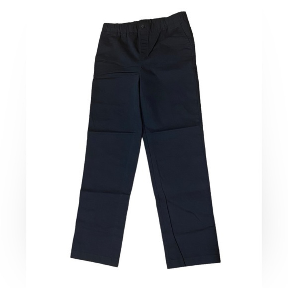NWOT Boys Size 20 Lands End Blue Pants Elastic Waist Pull-On Chino 31.5 Inseam